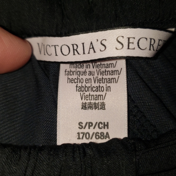 Flowy Black Silky Wide Victoria Secret PJ Pants - Picture 3 of 3